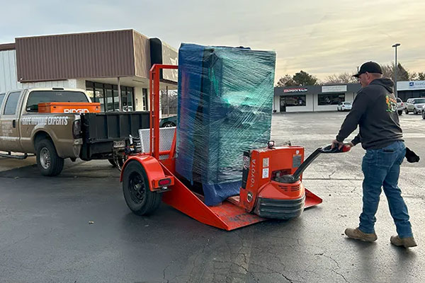 Moving a gun safe for a local customer